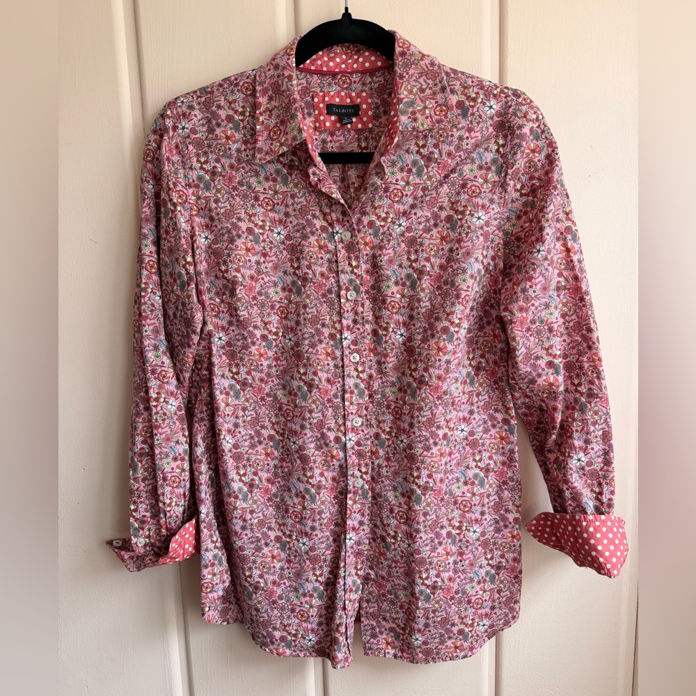 Talbots Floral Button-Up Shirt SzS